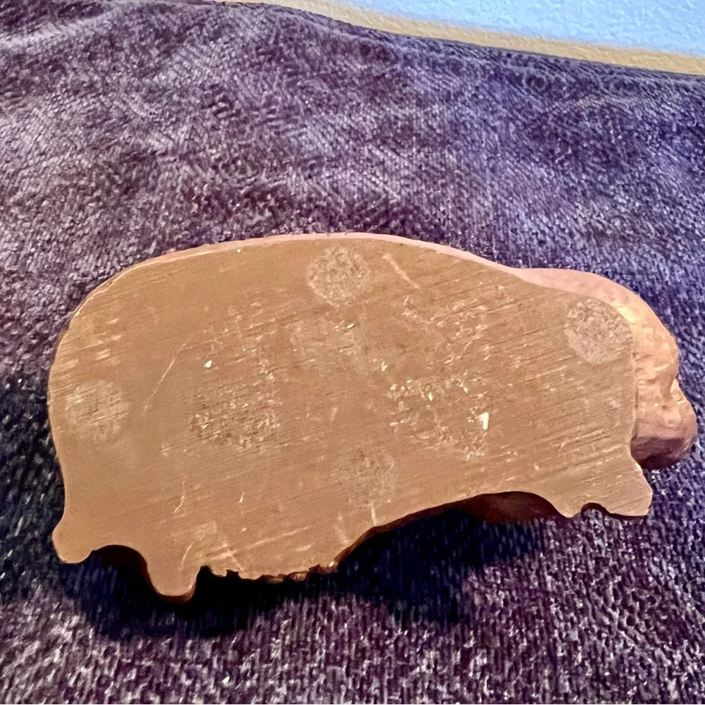 Pig - Vintage Red Mill Carved Art 